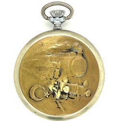 Hislon Porselen Kadran Çift Rakam Kurmalı Cep Saati – 50 mm G-GSR73 - 4