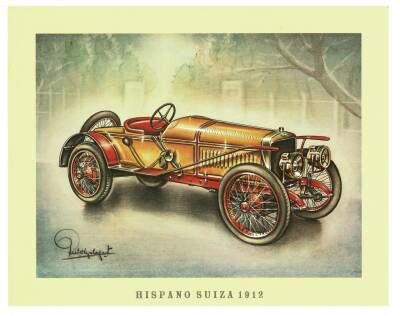 HISPANO SUIZA 1912 Araba Serisi Kartpostal KRT5542 - 1