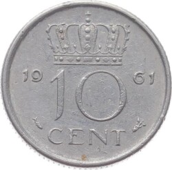 Hollanda 10 Cent 1961 ÇT YMP2408 - 1