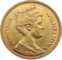 Hollanda 5 Gulden 1912 Altın ÇİL Wilhemina YMP10923 #463 - 1