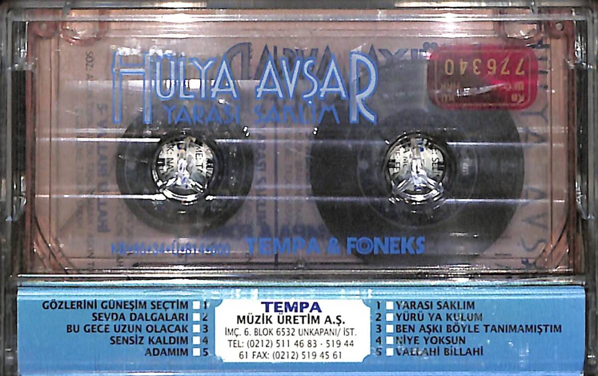 Hülya Avşar – Yarası Saklım Orijinal Kaset (İkinci El) * Kırmızı Bandrol * KST31153 - 2