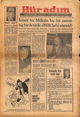 Hür Adım Herşeyden Üstün Vatan Ve Millet 11 Ekim 1961 - İnönü Milletin Gözünde Hiçbir Zaman Milli Şef Olamadı NDR69127 - 1