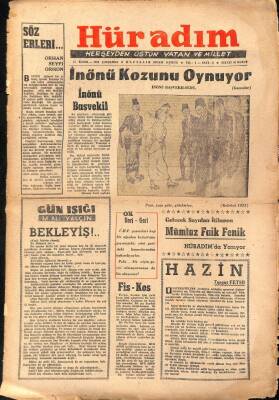 Hür Adım Herşeyden Üstün Vatan Ve Millet 15 Kasım 1961 - İnönü Başvekil Oldu, Aurel Deçeinin Gizli Raporu, Akbaba Karikatürleri NDR69125 - 1