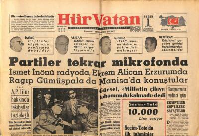 Hür Vatan Gazetesi 1 Ekim 1961 - Suriyede Mısırlı Kimse Kalmayacak GZ97114 - 1