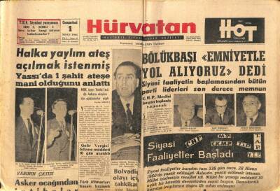 Hür Vatan Gazetesi 1 Nisan 1961 - Osman Bölükbaşı Emniyetle Yol Alıyoruz Dedi GZ89997 - 1