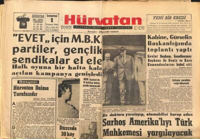 Hür Vatan Gazetesi 1 Temmuz 1961 - Sarhoş Amerikalıyı Türk Mahkemesi Yargılayacak GZ97145 - 1