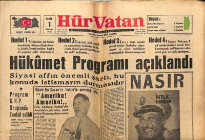 Hür Vatan Gazetesi 1 Temmuz 1962 - Unesco Bize Geniş Yardım Yapacak GZ64979 - 2