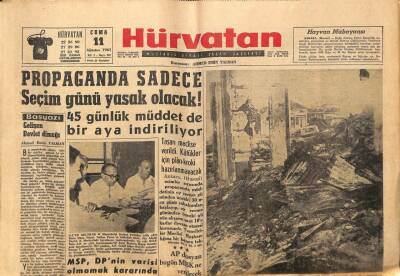 Hür Vatan Gazetesi 11 Ağustos 1961 - Harabeler Şehri Şebinkarahisar GZ97188 - 1