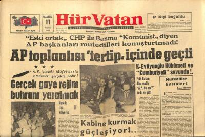 Hür Vatan Gazetesi 11 Haziran 1962 - Sahte Sünnetçi Bir Çocuğun Uzvunu Kesti GZ89860 - 1
