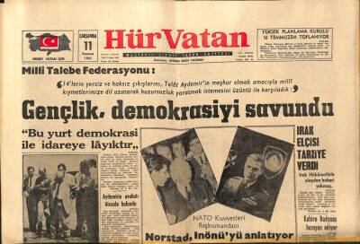 Hür Vatan Gazetesi 11 Temmuz 1962 - Norstad,İnönüyü Anlatıyor GZ89828 - 1