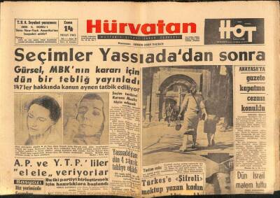 Hür Vatan Gazetesi 14 Nisan 1961 - Seçimler Yassıadadan Sonra GZ89984 - 1