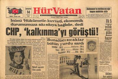 Hür Vatan Gazetesi 14 Temmuz 1962 - Amerikalı Miss Wilson Dünya Güzeli Seçildi GZ89832 - 1