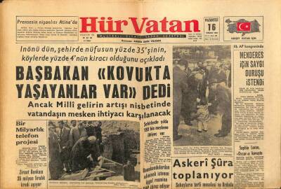 Hür Vatan Gazetesi 16 Nisan 1962 - Adnan Menderes İçin Saygı Duruşu İstendi GZ89852 - 1