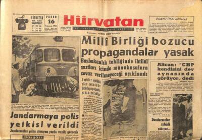 Hür Vatan Gazetesi 16 Temmuz 1961 - Jandarmaya Polis Yetkisi Verildi GZ97131 - 1