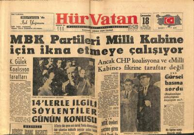 Hür Vatan Gazetesi 18 Ekim 1961 - 14lerle İlgili Söylentiler Günün Söylentisi GZ97158 - 1
