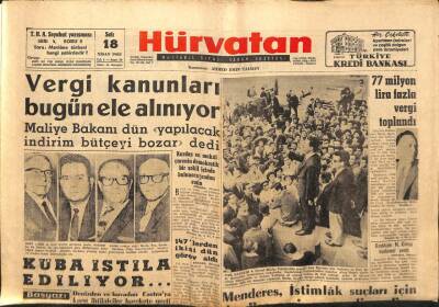Hür Vatan Gazetesi 18 Nisan 1961 - Küba İstila Ediliyor GZ89980 - 1
