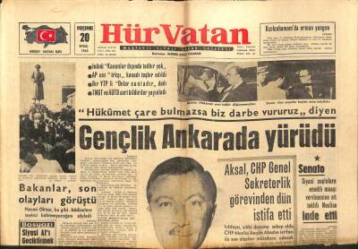 Hür Vatan Gazetesi 20 Eylül 1962 - Iraktan 565 Kişi İltica Etti GZ97032 - 1