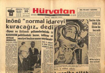 Hür Vatan Gazetesi 20 Temmuz 1961 -İsmet İnönü,Normal İdareyi Kuracağız Dedi GZ97127 - 1