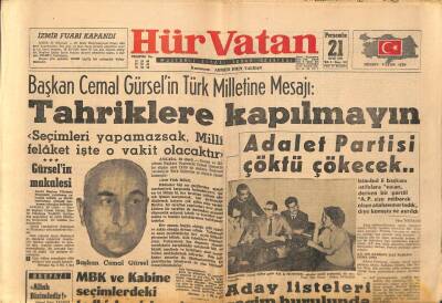 Hür Vatan Gazetesi 21 Eylül 1961 - Yassıadadan Göç Dün Gece Nihayete Erdi GZ97099 - 1