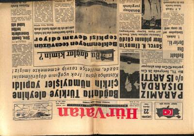 Hür Vatan Gazetesi 22 Ağustos 1962 - Bağdatta Türkiye Aleyhine Çirkin Münayişler Yapıldı GZ97020 - 1