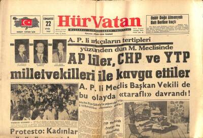 Hür Vatan Gazetesi 22 Eylül 1962 - İlhami Sancar Kalp Krizi Geçirdi GZ97006 - 1