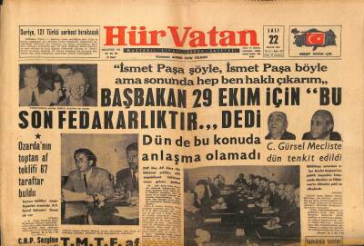 Hür Vatan Gazetesi 22 Mayıs 1962 - De Gaulleye Suikast Hazırlayanlar Yakalandı GZ89831 - 1