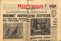 Hür Vatan Gazetesi 24 Mayıs 1962 - Avni Doğan Neden İstifa Etti GZ64977 - 2