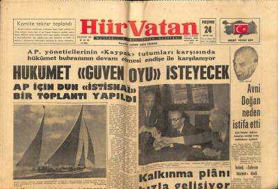 Hür Vatan Gazetesi 24 Mayıs 1962 - Avni Doğan Neden İstifa Etti GZ64977 - 1