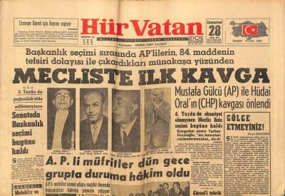 Hür Vatan Gazetesi 28 Ekim 1961 - Anayasa Mahkemesi 6 Ay İçinde Kurulacak GZ97149 - 1