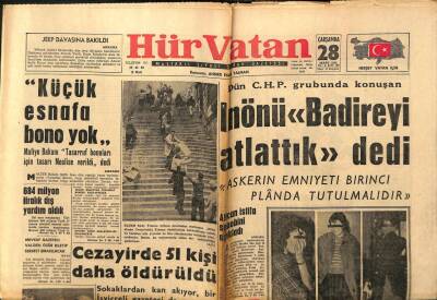 Hür Vatan Gazetesi 28 Mart 1962 - Cezayirde 51 Kişi Daha Öldürüldü GZ97044 - 1