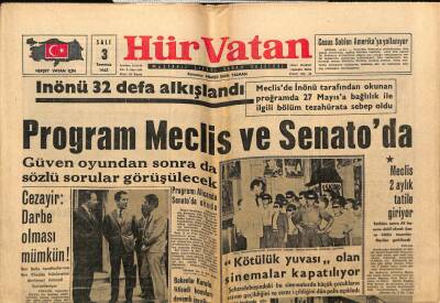 Hür Vatan Gazetesi 3 Temmuz 1962 - Cezayir Darbe Olması Mümkün! GZ64978 - 2