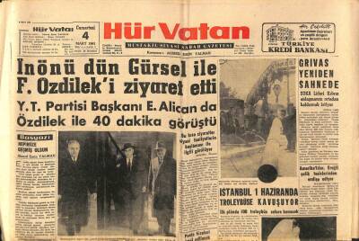 Hür Vatan Gazetesi 4 Mart 1961 - İstanbul 1 Haziranda Troleybüse Kavuşuyor GZ89961 - 1