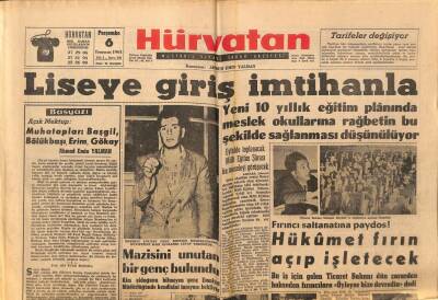 Hür Vatan Gazetesi 6 Temmuz 1961 - Liseye Giriş İmtihanla GZ97140 - 1