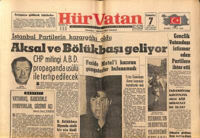 Hür Vatan Gazetesi 7 Ekim 1961 - Mısırın Bizi Yeniden Tanıması Muhtemel GZ97107 - 1