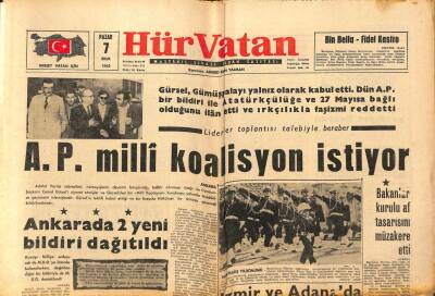 Hür Vatan Gazetesi 7 Ekim 1962 - Mersin Rafinerisi Yılda 3200 Ton Ham Petrol İşleyecek GZ97106 - 1