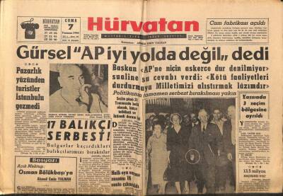 Hür Vatan Gazetesi 7 Temmuz 1961 - Yassıada 3 Seçim Bölgesine Ayrıldı GZ97139 - 1