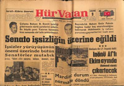 Hür Vatan Gazetesi 9 Mayıs 1962 - Bülent Ecevit İşsizliği Gidermenin Çarelerini Anlattı GZ97013 - 1