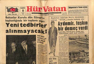 Hür Vatan Gazetesi 9 Temmuz 1962 - Bekçi İle Muhtar Kız Kaçırdı GZ64982 - 2