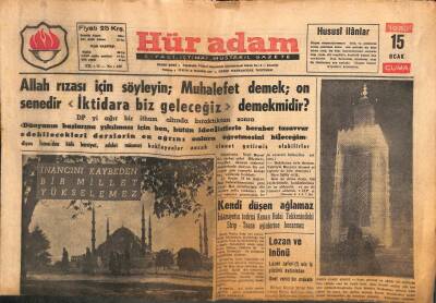 Hüradam Gazetesi 15 Ocak 1960 - Mareşalin Siyasi Hayatı GZ109690 - 1