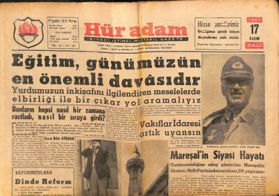 Hüradam Gazetesi 17 Kasım 1959 - Türkiye İle İran Arasında Pasaport Mecburiyeti Kalkacak GZ109703 - 1