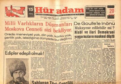Hüradam Gazetesi 20 Haziran 1958 - De Goullele İnönü Mukayese Edilebilir Mi ? GZ109705 - 1