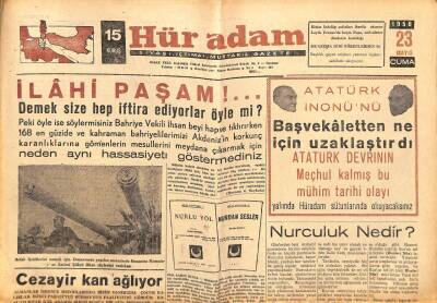 Hüradam Gazetesi 23 Mayıs 1958 - Cezayir Kan Ağlıyor - Bizi 2500 Yıl Geriye Götürmek İsteyenler GZ109708 - 1