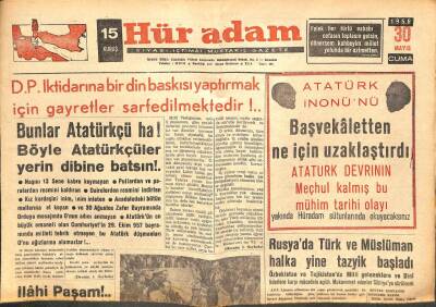 Hüradam Gazetesi 30 Mayıs 1958 - Rusyada Türk Ve Müslüman Halka Yine Tazyik Başladı GZ109707 - 1