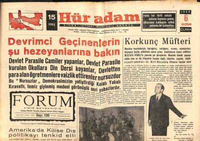 Hüradam Gazetesi 6 Haziran 1958 - Fener Patrikhanesinin Kapatılması Zamanı Gelip Geçmiştir GZ109706 - 1