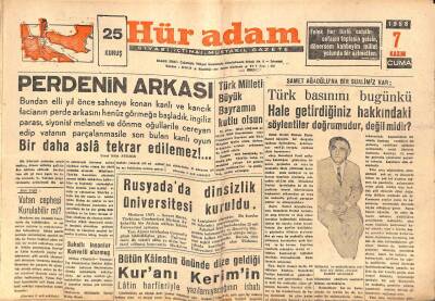Hüradam Gazetesi 7 Kasım 1958 - Rusyada Dinsizlik Üniversitesi Kuruldu GZ109704 - 1