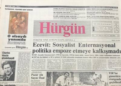 Hürgün Gazetesi 1 Ekim 1985-Bülent Ecevit Sosyalist Enternasyonal Politika Empoze Etmeye Kalkışmadı GZ36481 - 1