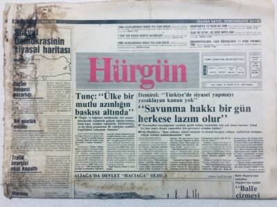 Hürgün Gazetesi 26 Ekim 1985 - Sosyal Demokrasinin Siyasal Haritası GZ41541 - 1