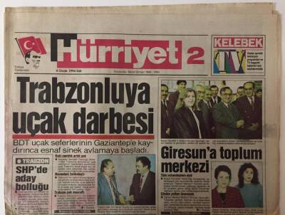 Hürriyet 2 Bölge Gazetesi 4 Ocak 1994 - Trabzonluya Uçak Darbesi GZ25275 - 1
