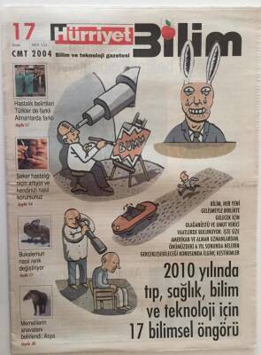 Hürriyet Bilim Eki 17 Ocak 2004 - 2010 Yılında Tıp,Sağlık , Bilim Ve Teknoloji İçin 17 Bilimsel Öngörü GZ18641 - 1