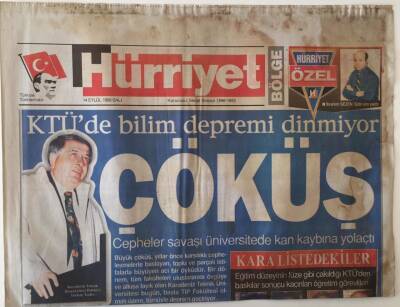 Hürriyet Bölge Gazetesi 14 Eylül 1999 - KTÜde Bilim Depremi Dinmiyor Çöküş GZ18130 - 1
